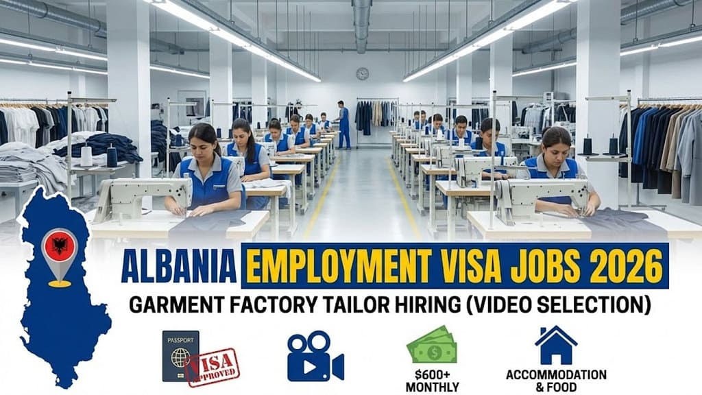 Urgent Hiring in Garment Factory - Albania Employment Visa Tailor Jobs 2026 Urgent Hiring in Garment Factory - Albania Employment Visa Tailor Jobs 2026